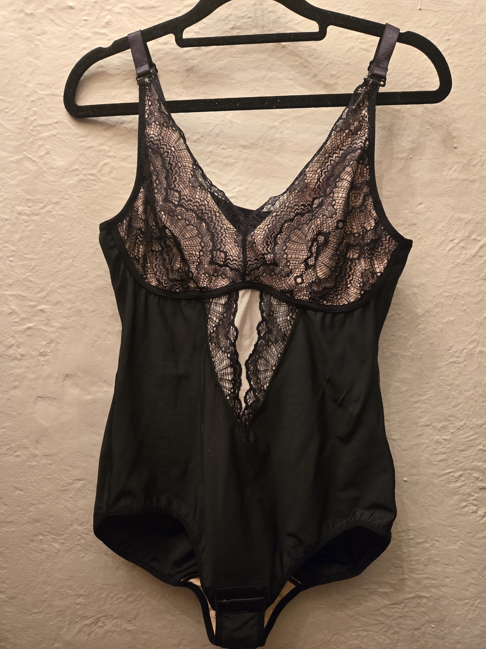 Black Lace Teddy Bodysuit Sheer Lingerie Boudoir Goth Coquette